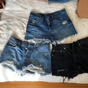 3 pairs Levi’s 501 shorts